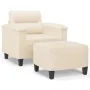 Sillón con taburete tela de microfibra beige 60 cm by , Sofas - Ref: Foro24-3201230, Price: 207,72 €, Discount: %