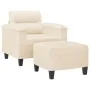 Sillón con taburete tela de microfibra beige 60 cm by , Sofas - Ref: Foro24-3201230, Price: 207,72 €, Discount: %
