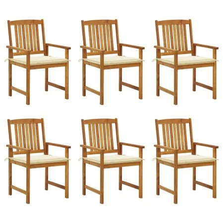 Sillas de jardín y cojines 6 unidades madera maciza de acacia by , Garden chairs - Ref: Foro24-3078153, Price: 453,52 €, Disc...