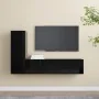 Set de muebles de salón TV 3 pzas madera de ingeniería negro by , TV Furniture - Ref: Foro24-3078778, Price: 119,52 €, Discou...