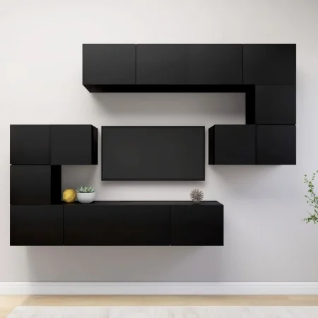 Set de muebles de salón TV 8 piezas madera ingeniería negro von , TV-Möbel - Ref: Foro24-3078828, Preis: 297,73 €, Rabatt: %