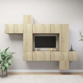 Set muebles de salón TV 10 pzas madera ingeniería roble Sonoma de , Muebles TV - Ref: Foro24-3079052, Precio: 291,33 €, Descu...