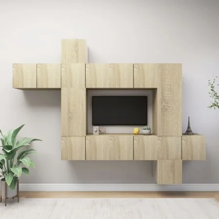 Set muebles de salón TV 10 pzas madera ingeniería roble Sonoma von , TV-Möbel - Ref: Foro24-3079052, Preis: 291,21 €, Rabatt: %