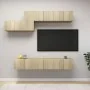 Set de muebles salón TV 7 pzas madera ingeniería roble Sonoma von , TV-Möbel - Ref: Foro24-3079044, Preis: 208,86 €, Rabatt: %