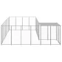 Perrera plateada 10,89 m² acero de , Casetas y cercados para perros - Ref: Foro24-3082232, Precio: 394,54 €, Descuento: %