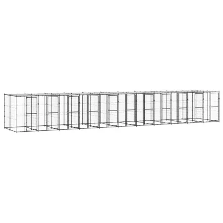 Perrera de exterior de acero con techo 26,62 m² von , Hundehütten und Zäune - Ref: Foro24-3082258, Preis: 1,00 €, Rabatt: %