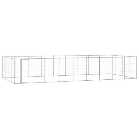 Perrera de exterior de acero galvanizado 43,56 m² de , Casetas y cercados para perros - Ref: Foro24-3082321, Precio: 998,23 €...