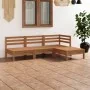 Juego muebles de jardín 4 pzas madera maciza pino marrón miel de , Conjuntos de jardín - Ref: Foro24-3082630, Precio: 215,62 ...