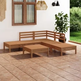 Juego muebles de jardín 6 pzas madera maciza pino marrón miel von , Gartensets - Ref: Foro24-3082645, Preis: 297,16 €, Rabatt: %