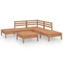 Juego muebles de jardín 6 pzas madera maciza pino marrón miel de , Conjuntos de jardín - Ref: Foro24-3082645, Precio: 297,16 ...