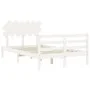 White solid wood bed frame with headboard 120x200 cm by vidaXL, Beds and slatted bases - Ref: Foro24-3195282, Price: 120,81 €...