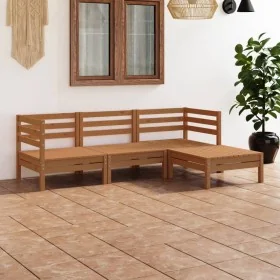 Juego muebles de jardín 4 pzas madera maciza pino marrón miel by , Garden sets - Ref: Foro24-3082670, Price: 222,93 €, Discou...