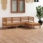 Juego muebles de jardín 4 pzas madera maciza pino marrón miel de , Conjuntos de jardín - Ref: Foro24-3082670, Precio: 222,93 ...