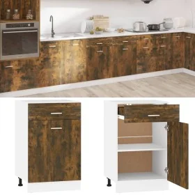 Armario bajo de cocina madera ingeniería roble ahumado de , Armarios de cocina - Ref: Foro24-815573, Precio: 58,89 €, Descuen...