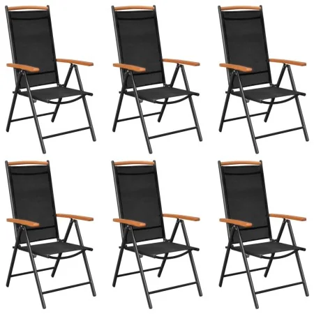 Sillas de jardín plegables 6 unidades textilene negro de , Sillas de jardín - Ref: Foro24-312187, Precio: 326,39 €, Descuento: %