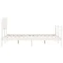 White solid wood bed frame with headboard 120x200 cm by vidaXL, Beds and slatted bases - Ref: Foro24-3195282, Price: 120,81 €...