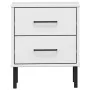 Mesita de noche patas de metal madera maciza pino blanca OSLO de , Mesitas de noche - Ref: Foro24-350975, Precio: 78,27 €, De...