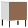 Mesita de noche patas de metal madera maciza pino blanca OSLO de , Mesitas de noche - Ref: Foro24-350975, Precio: 78,27 €, De...