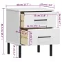 Mesita de noche patas de metal madera maciza pino blanca OSLO de , Mesitas de noche - Ref: Foro24-350975, Precio: 78,27 €, De...
