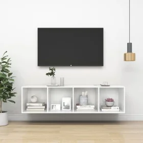 Mueble TV pared contrachapada blanco brillo 37x37x142,5 cm von , TV-Möbel - Ref: Foro24-805495, Preis: 67,17 €, Rabatt: %