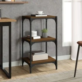 Estantería contrachapada y acero roble marrón 40x33x70,5 cm by , Bookcases and shelves - Ref: Foro24-819311, Price: 44,21 €, ...