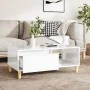 Mesa de centro madera contrachapada blanco brillo 90x50x36,5 cm by , Coffee table - Ref: Foro24-821046, Price: 72,87 €, Disco...
