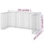 Muro gaviones para contenedor basura galvanizado 254x100x110 cm by , Waste container supports - Ref: Foro24-151300, Price: 15...