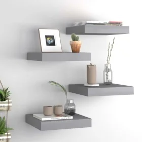 Estantes flotantes de pared 4 uds MDF gris 23x23,5x3,8 cm by , Shelves and shelves - Ref: Foro24-323846, Price: 41,08 €, Disc...
