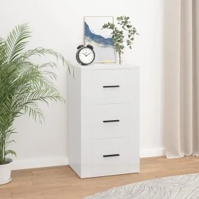 Aparador de madera contrachapada blanco brillante 40x33x70 cm by , Sideboards - Ref: Foro24-819422, Price: 62,29 €, Discount: %