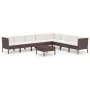 Set muebles de jardín 9 pzas y cojines ratán sintético marrón von , Gartensets - Ref: Foro24-3094459, Preis: 736,38 €, Rabatt: %
