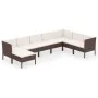 Set muebles de jardín 8 pzas y cojines ratán sintético marrón von , Gartensets - Ref: Foro24-3094419, Preis: 688,90 €, Rabatt: %