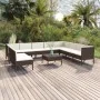 Set muebles de jardín 11 pzas y cojines ratán sintético marrón von , Gartensets - Ref: Foro24-3094471, Preis: 855,22 €, Rabat...
