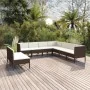 Set muebles de jardín 9 pzas y cojines ratán sintético marrón by , Garden sets - Ref: Foro24-3094467, Price: 770,59 €, Discou...