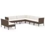 Set muebles de jardín 9 pzas y cojines ratán sintético marrón by , Garden sets - Ref: Foro24-3094467, Price: 770,59 €, Discou...