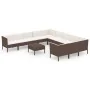 Set muebles de jardín 12 pzas y cojines ratán sintético marrón by , Garden sets - Ref: Foro24-3094499, Price: 965,60 €, Disco...