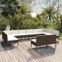 Set muebles de jardín 12 pzas y cojines ratán sintético marrón de , Conjuntos de jardín - Ref: Foro24-3094611, Precio: 922,49...