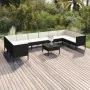 Set de muebles de jardín 11 pzas cojines ratán sintético negro de , Conjuntos de jardín - Ref: Foro24-3094632, Precio: 976,82...