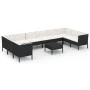 Set de muebles de jardín 11 pzas cojines ratán sintético negro de , Conjuntos de jardín - Ref: Foro24-3094632, Precio: 976,82...