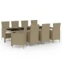 Set comedor de jardín 11 piezas y cojines ratán sintético beige by , Garden sets - Ref: Foro24-3094908, Price: 882,40 €, Disc...