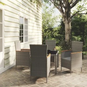 Set de comedor de jardín 5 pzas y cojines ratán sintético gris by , Garden sets - Ref: Foro24-3094934, Price: 412,80 €, Disco...