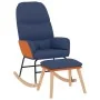 Silla mecedora con reposapiés tela azul by , Rocking chairs - Ref: Foro24-3097405, Price: 148,59 €, Discount: %