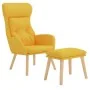 Sillón de relax con taburete tela amarillo mostaza by , Armchairs - Ref: Foro24-3097757, Price: 133,28 €, Discount: %