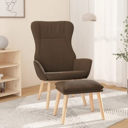 Sillón de relax con taburete tela marrón by , Armchairs - Ref: Foro24-3097885, Price: 141,46 €, Discount: %
