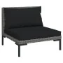 Sofás de jardín 6 piezas y cojines ratán sintético gris oscuro by , Garden sets - Ref: Foro24-3099926, Price: 540,75 €, Disco...