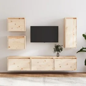 Muebles para TV 6 piezas madera maciza de pino by , TV Furniture - Ref: Foro24-3100184, Price: 243,40 €, Discount: %