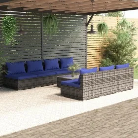 Set de sofás de jardín 8 piezas y cojines ratán sintético gris by , Garden sets - Ref: Foro24-3101470, Price: 546,99 €, Disco...
