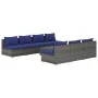 Set de sofás de jardín 8 piezas y cojines ratán sintético gris by , Garden sets - Ref: Foro24-3101470, Price: 546,99 €, Disco...