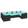 Set sofás de jardín 6 piezas y cojines ratán sintético negro by , Garden sets - Ref: Foro24-3101937, Price: 648,81 €, Discoun...