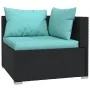 Set sofás de jardín 6 piezas y cojines ratán sintético negro by , Garden sets - Ref: Foro24-3101937, Price: 648,81 €, Discoun...
