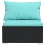 Set sofás de jardín 6 piezas y cojines ratán sintético negro by , Garden sets - Ref: Foro24-3101937, Price: 648,81 €, Discoun...